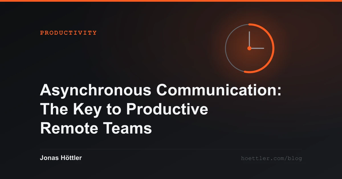 A dial with one segment marked in colour as the cover image for the article „Asynchronous Communication: The Key to Productive Remote Teams“