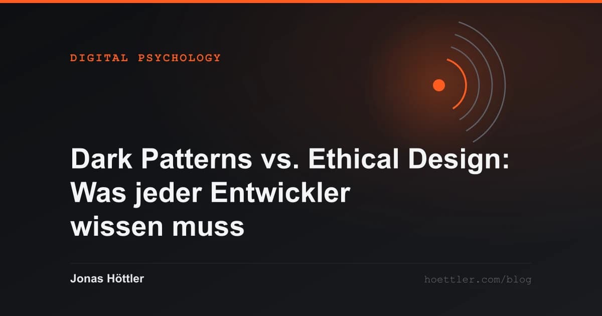 Konzentrische Bögen um einen leuchtenden Kern als Titelbild zum Artikel „Dark Patterns vs. Ethical Design: Was jeder Entwickler wissen muss“