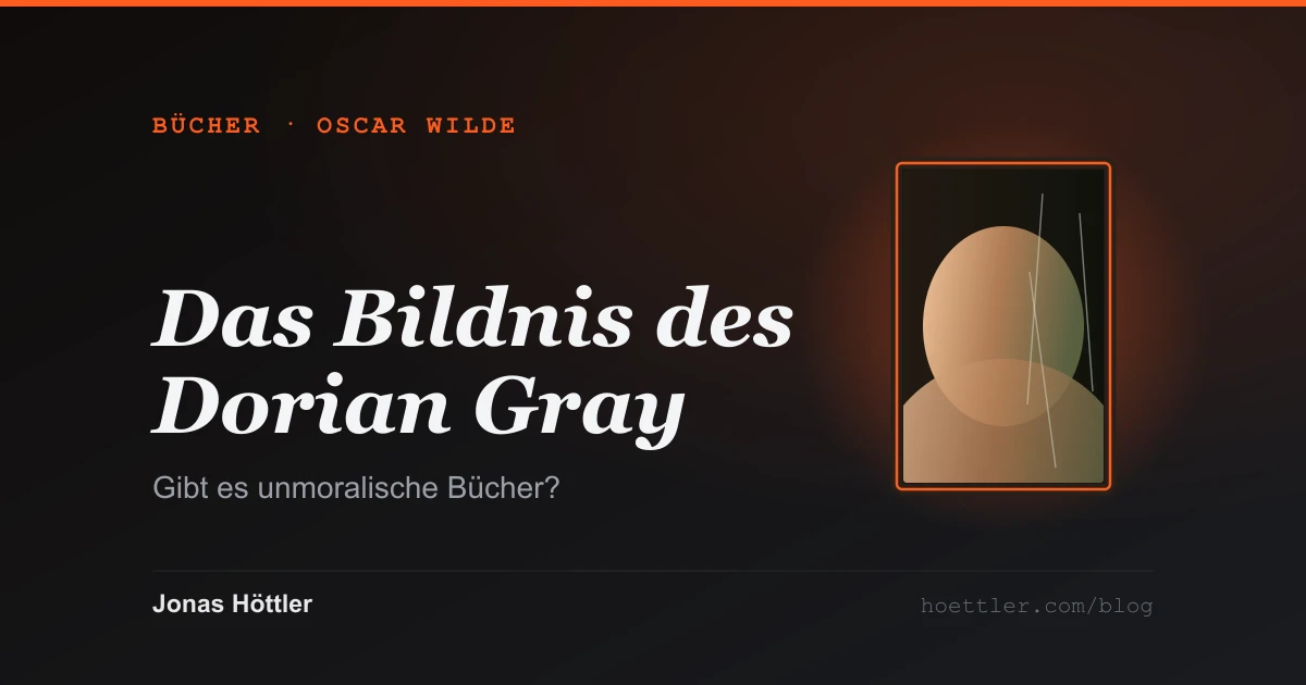 Lese-Notiz zu Oscar Wildes Das Bildnis des Dorian Gray — ein vergoldeter Bilderrahmen, dessen eine Hälfte makellos bleibt und dessen andere verfällt