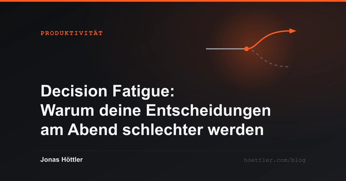 Ein Pfad, der sich teilt, nur ein Ast wird weitergeführt als Titelbild zum Artikel „Decision Fatigue: Warum deine Entscheidungen am Abend schlechter werden“