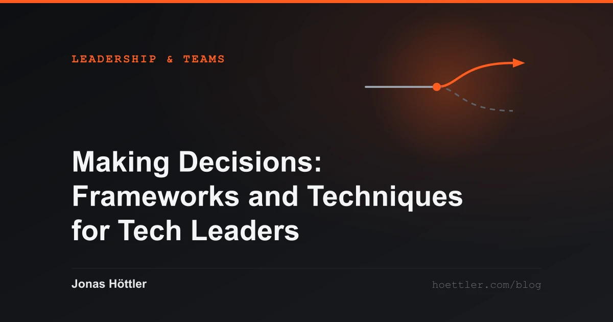 A path that splits, with only one branch carried on as the cover image for the article „Making Decisions: Frameworks and Techniques for Tech Leaders“