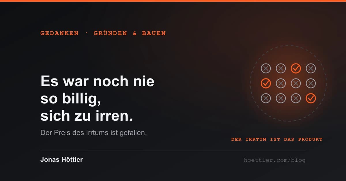 Tuschezeichnung: eine große Rückkopplungsschleife, die in vierundzwanzig kleine zerfällt, die meisten davon mit einem Kreuz.