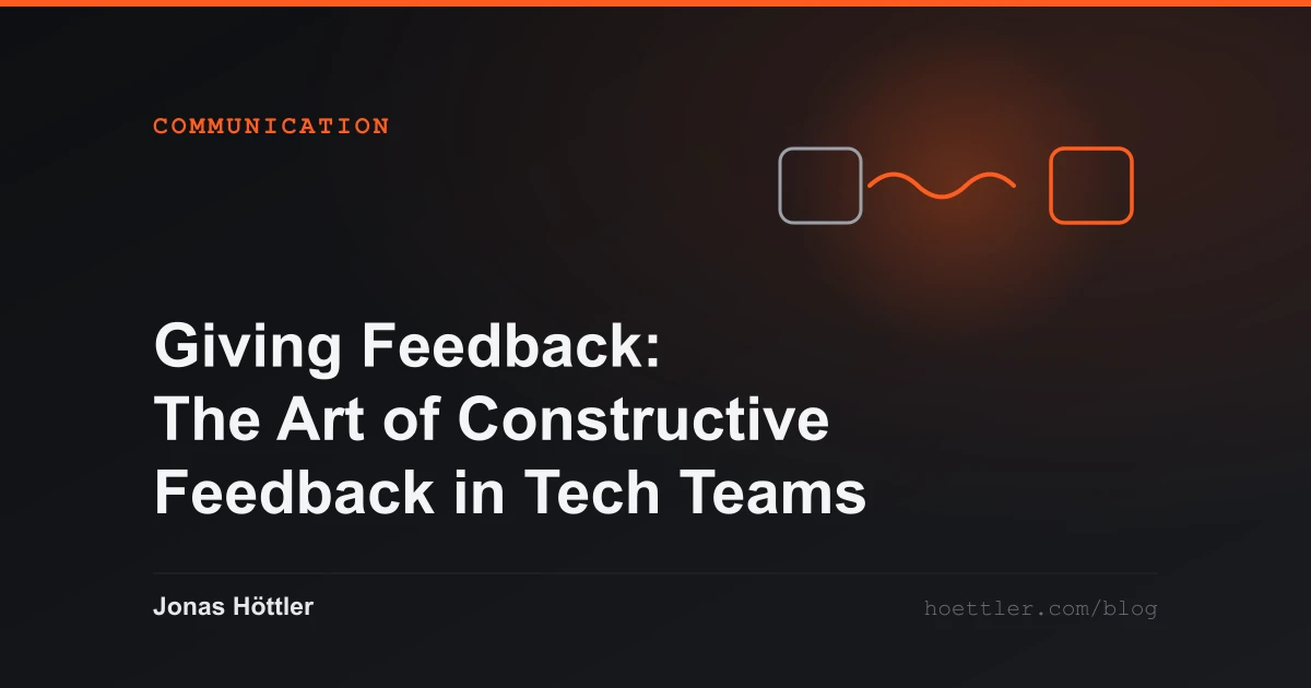 Two blocks with a wave line running between them as the cover image for the article „Giving Feedback: The Art of Constructive Feedback in Tech Teams“