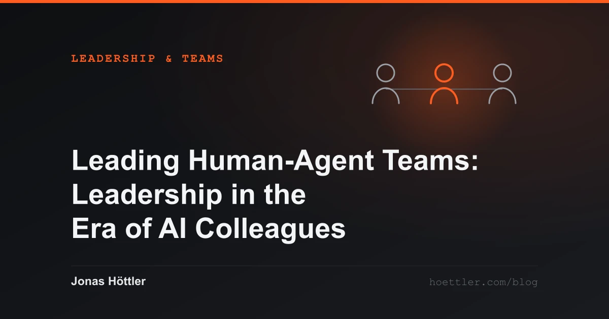 Three abstract figures side by side, one highlighted as the cover image for the article „Leading Human-Agent Teams: Leadership in the Era of AI Colleagues“