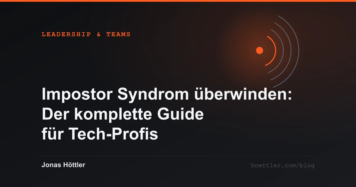 Konzentrische Bögen um einen leuchtenden Kern als Titelbild zum Artikel „Impostor Syndrom überwinden: Der komplette Guide für Tech-Profis“
