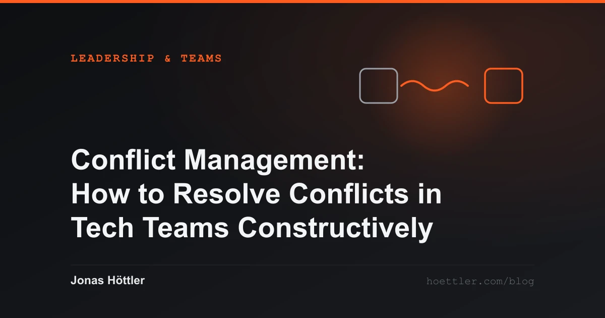 Two blocks with a wave line running between them as the cover image for the article „Conflict Management: How to Resolve Conflicts in Tech Teams Constructively“