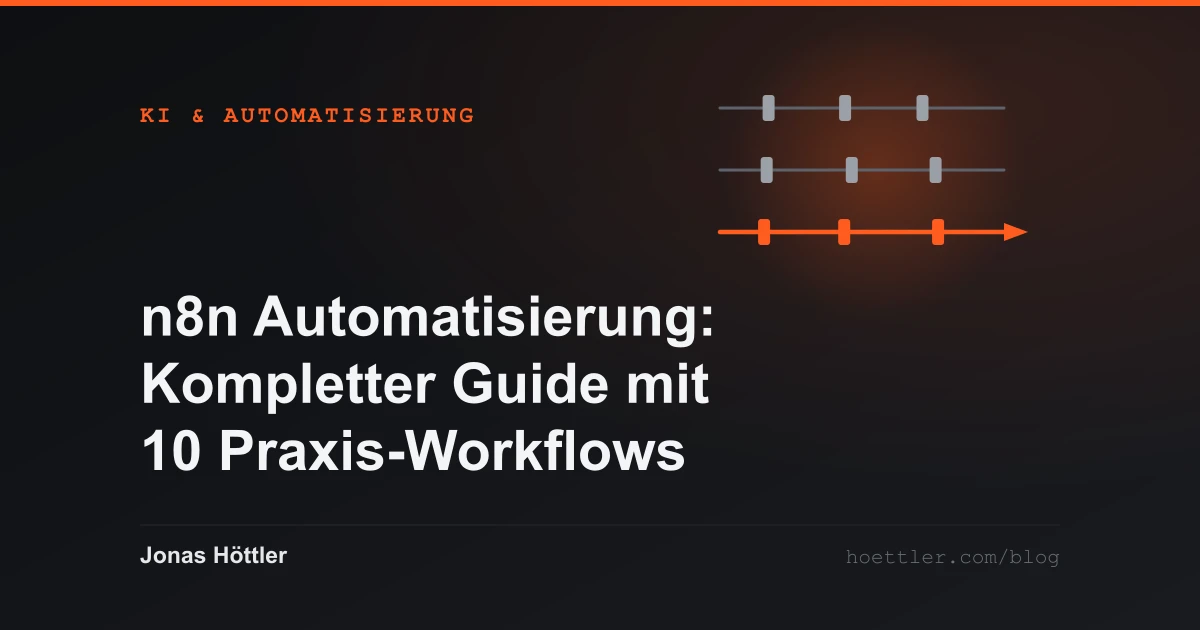 Drei Prozessbahnen durch Schleusen, eine davon farblich hervorgehoben als Titelbild zum Artikel „n8n Automatisierung: Kompletter Guide mit 10 Praxis-Workflows“
