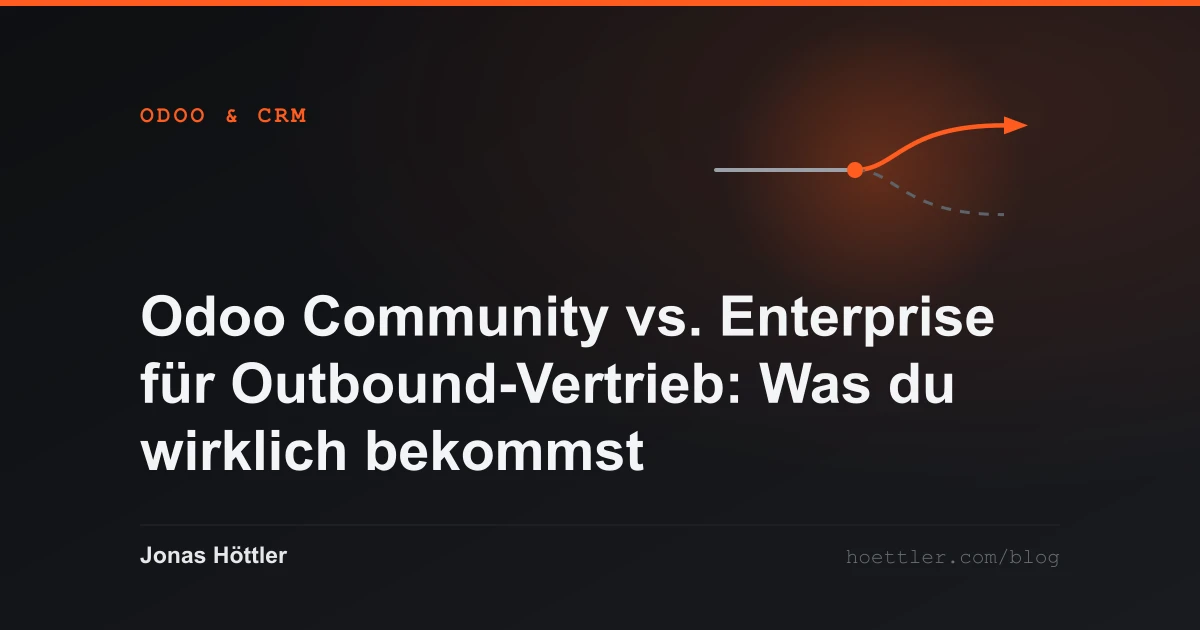 Ein Pfad, der sich teilt, nur ein Ast wird weitergeführt als Titelbild zum Artikel „Odoo Community vs. Enterprise für Outbound-Vertrieb: Was du wirklich bekommst“