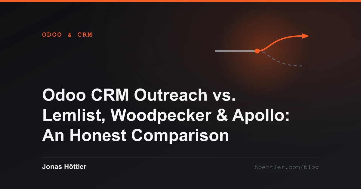 A path that splits, with only one branch carried on as the cover image for the article „Odoo CRM Outreach vs. Lemlist, Woodpecker & Apollo: An Honest Comparison“