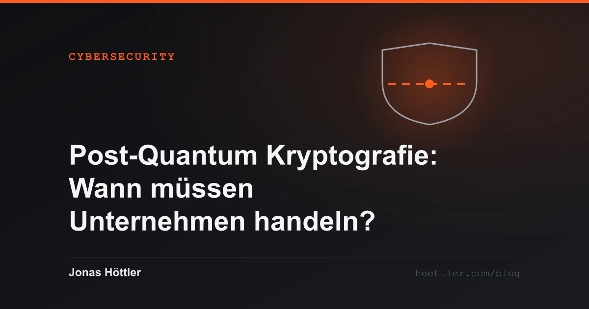 Schild-Umriss mit einer aufgebrochenen Linie als Titelbild zum Artikel „Post-Quantum Kryptografie: Wann müssen Unternehmen handeln?“