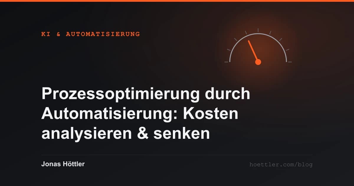 Tacho-Bogen mit Zeiger im mittleren Bereich als Titelbild zum Artikel „Prozessoptimierung durch Automatisierung: Kosten analysieren & senken“