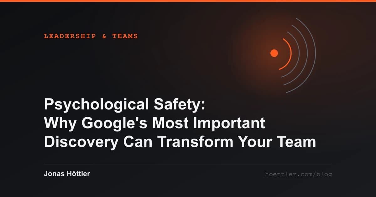 Concentric arcs around a glowing core as the cover image for the article „Psychological Safety: Why Google's Most Important Discovery Can Transform Your Team“