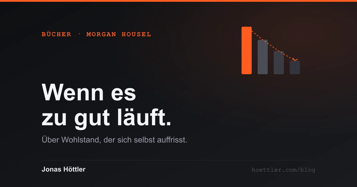 Gedanken zu Morgan Housels Psychologie des Geldes — absteigende Balken als Motiv für nachlassenden Wohlstand
