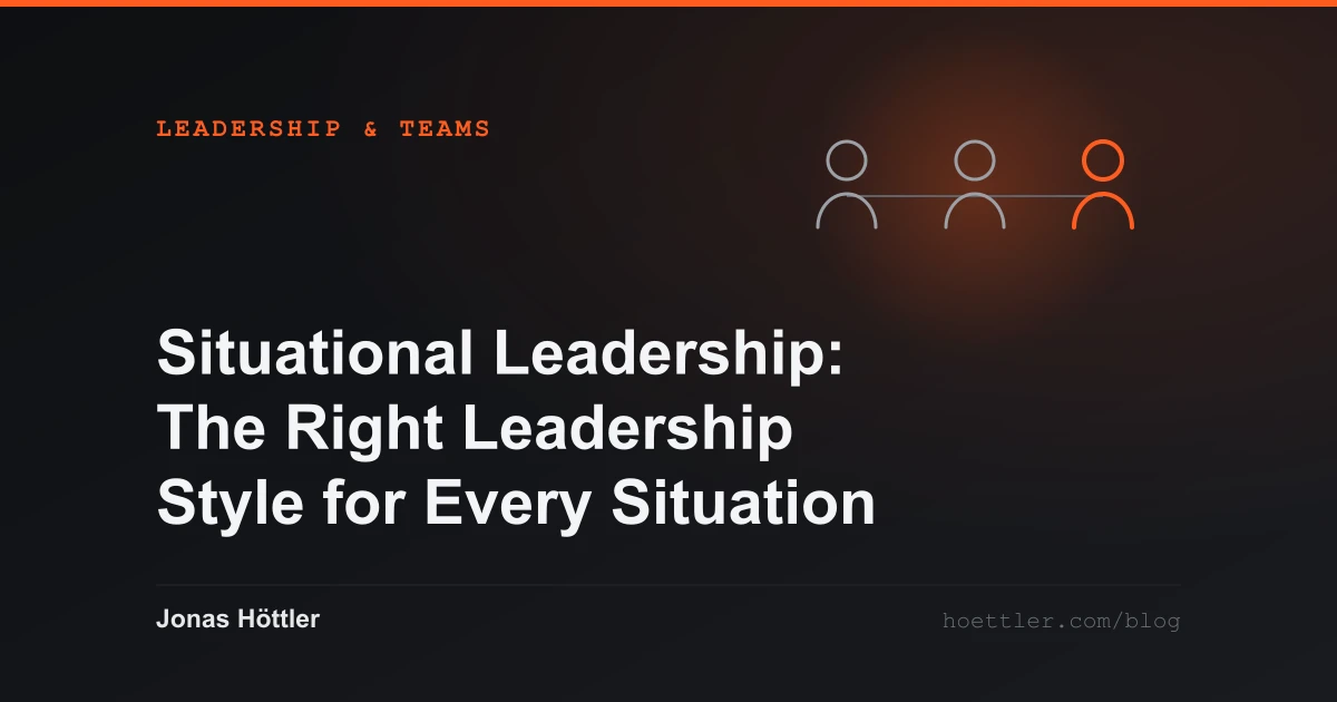 Three abstract figures side by side, one highlighted as the cover image for the article „Situational Leadership: The Right Leadership Style for Every Situation“