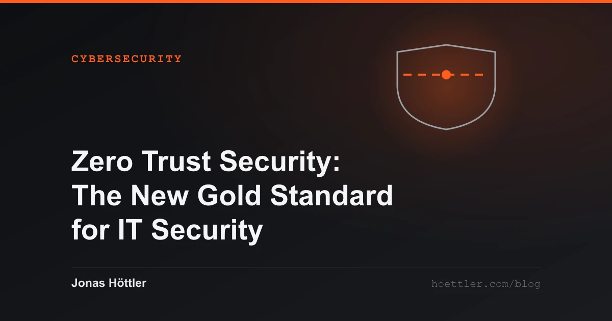 Outline of a shield with one breached line as the cover image for the article „Zero Trust Security: The New Gold Standard for IT Security“
